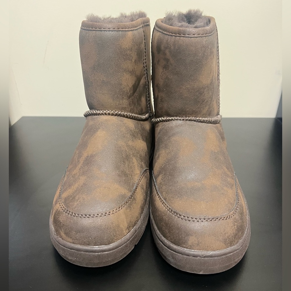 Bearpaw Men's Brady Wide Boots Brown Suede Bootie Slip-On Boots